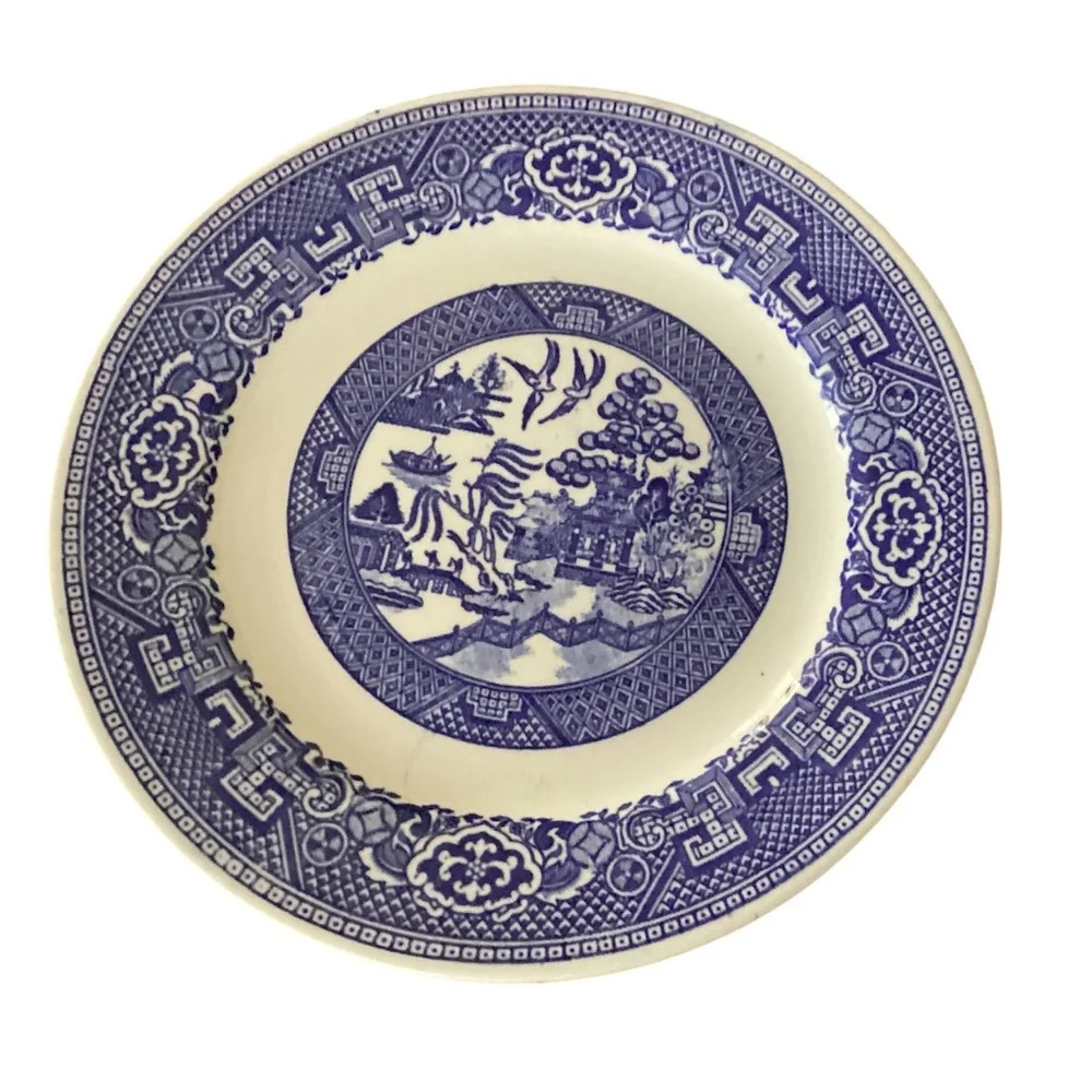 Homer Laughlin desert plates vintage made in USA willow ware Asian Orien…